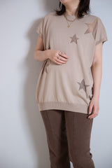 星柄ニットTシャツ