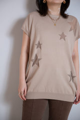 星柄ニットTシャツ