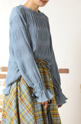 シフォンジョーゼットプリーツブラウス