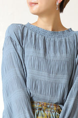 シフォンジョーゼットプリーツブラウス