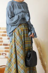 マドラスチェックスカート