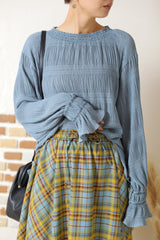 シフォンジョーゼットプリーツブラウス