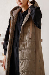 サイド切替CLOMAX中綿ロングベスト