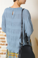 シフォンジョーゼットプリーツブラウス