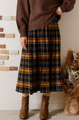 チェック柄ニットプリーツスカート