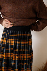 チェック柄ニットプリーツスカート