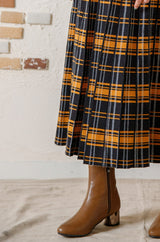 チェック柄ニットプリーツスカート