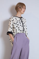 ネコ柄配色プルオーバー