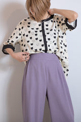 ネコ柄配色プルオーバー