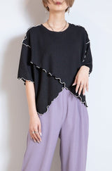 配色メローアシメプルオーバー