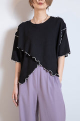 配色メローアシメプルオーバー