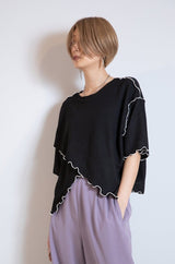 配色メローアシメプルオーバー