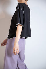 配色メローアシメプルオーバー