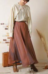 シャンブレーマキシフレアスカート