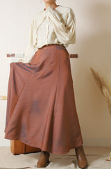 シャンブレーマキシフレアスカート