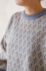 ダイヤ柄ニットショートプルオーバー