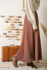 シャンブレーマキシフレアスカート