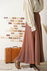 シャンブレーマキシフレアスカート