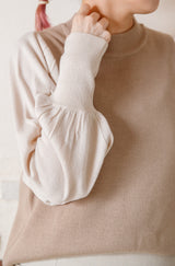 配色ニットタートルプルオーバー