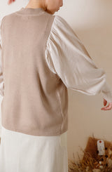 配色ニットタートルプルオーバー