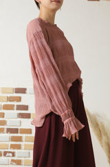 シフォンジョーゼットプリーツブラウス