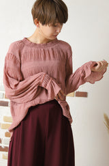 シフォンジョーゼットプリーツブラウス