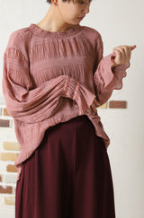 シフォンジョーゼットプリーツブラウス