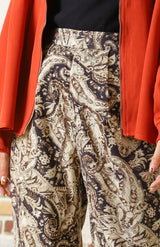 レトロパターンストレートパンツ