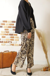 レトロパターンストレートパンツ