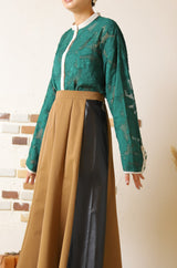 シアージャガードバイカラーブラウス