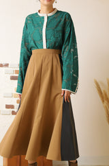 シアージャガードバイカラーブラウス