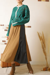 シアージャガードバイカラーブラウス