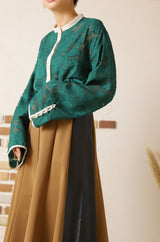 シアージャガードバイカラーブラウス