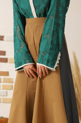 シアージャガードバイカラーブラウス