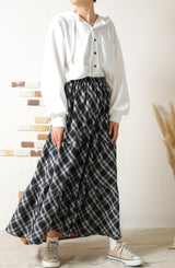 ティアードチェックスカート