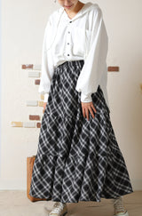 ティアードチェックスカート