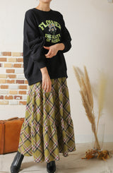 ティアードチェックスカート