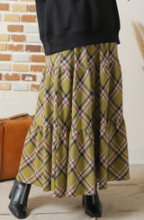 ティアードチェックスカート