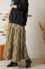 ティアードチェックスカート