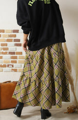 ティアードチェックスカート