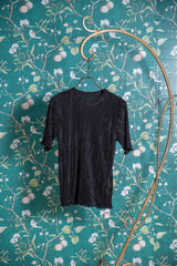 ランダムプリーツメロー半袖ブラウス