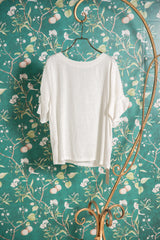 フリル袖リネンブラウス