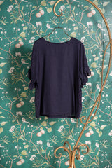 フリル袖リネンブラウス