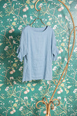 フリル袖リネンブラウス