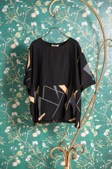 プリント配色プルオーバー