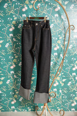 デニムロールアップパンツ