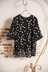 ネコ柄配色プルオーバー