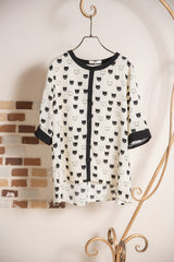 ネコ柄配色プルオーバー