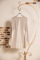 異素材切替ノースリプルオーバー