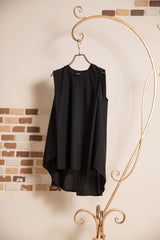 異素材切替ノースリプルオーバー